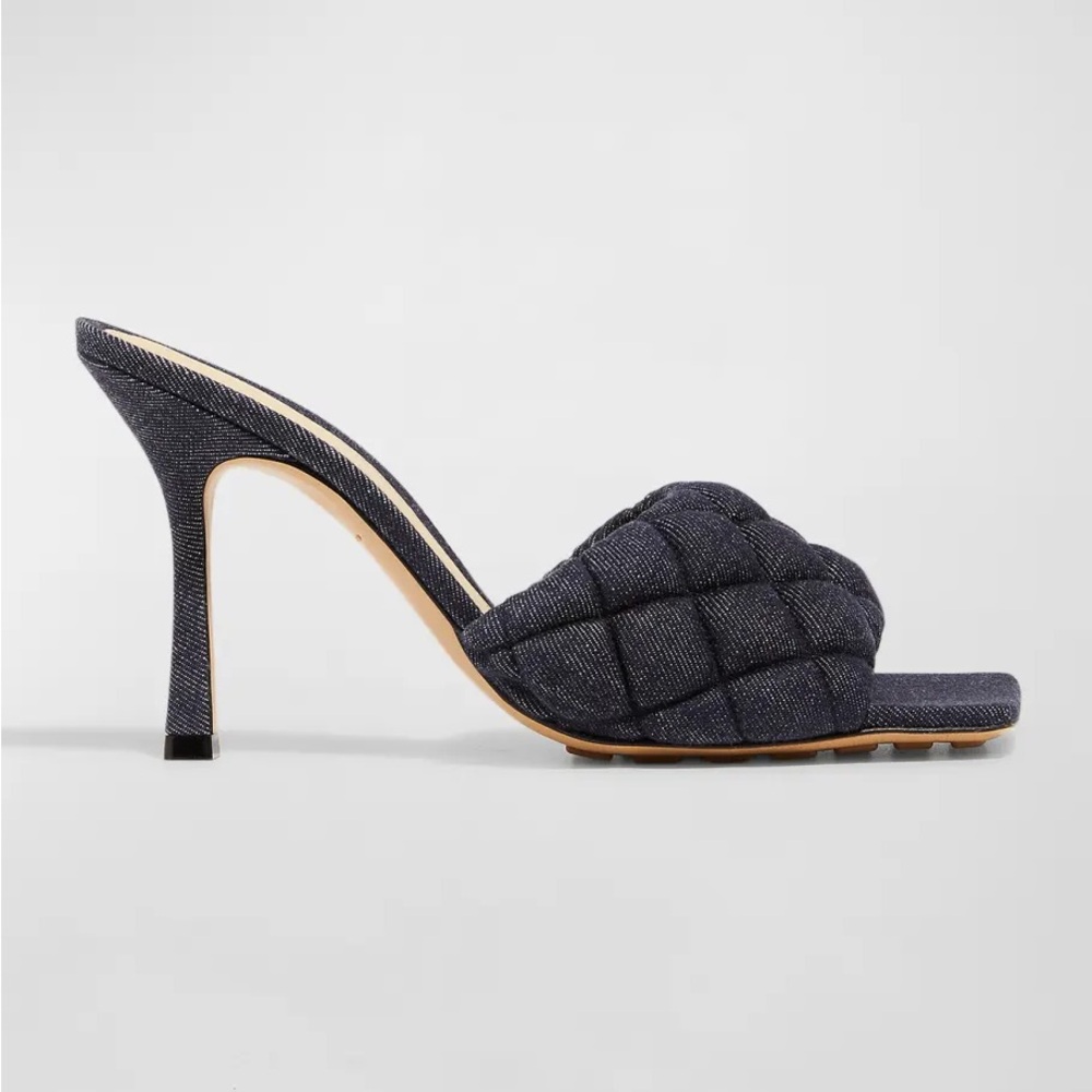 Bottega Veneta Denim Padded Mules - Blue Sapphire - Size 40